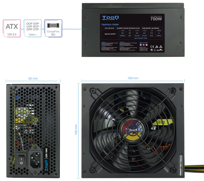 TOOQ TQAPOLO-700SP 700W ATX Negro