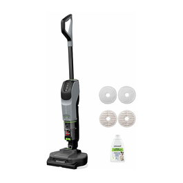 Bissell SpinWave + Vac Pet Pro 3898N Aspiradora Escoba Robot con Depósito para Polvo 0.4L, Fregado Húmedo/Seco, para Suelos Duros y Madera, 70 Min Autonomía, Color Negro y Gris