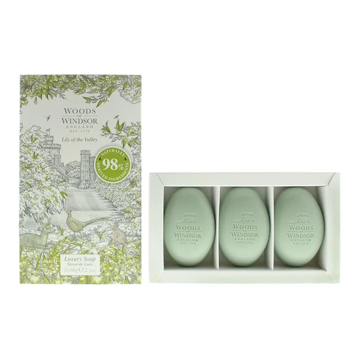 Woods of Windsor Lily of the Valley Set Trio de Jabón de Masaje 3 x 60g Woods of Windsor Lily of the Valley Set Trio de Jabón de Masaje 3 x 60g