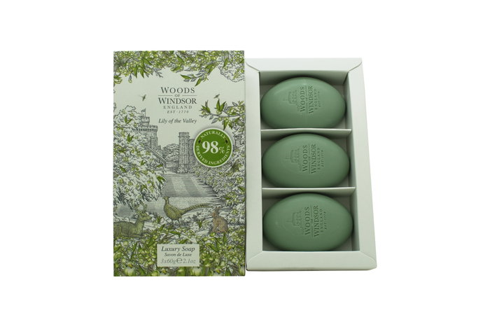 Woods of Windsor Lily of the Valley Set Trio de Jabón de Masaje 3 x 60g
