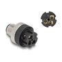 DeLOCK Conector M12 A-codificado 3 Pin Macho para Montaje con Tornillo