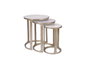 DKD Home Decor Set de 3 Mesitas Auxiliares de Mármol Patinado