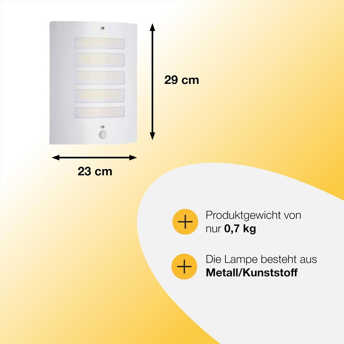 Brilliant Lámpara de pared TODD-Outdoor con detector H29cm blanco brillante Brilliant Lámpara de pared TODD-Outdoor con detector H29cm blanco brillante