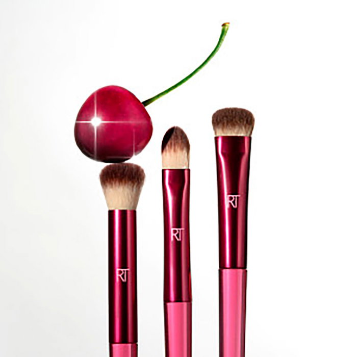 Real Techniques Cherry On Top Mesmereyes Brush Trio 3u - Set de 3 brochas para sombras de ojos con cerdas sintéticas UltraPlush