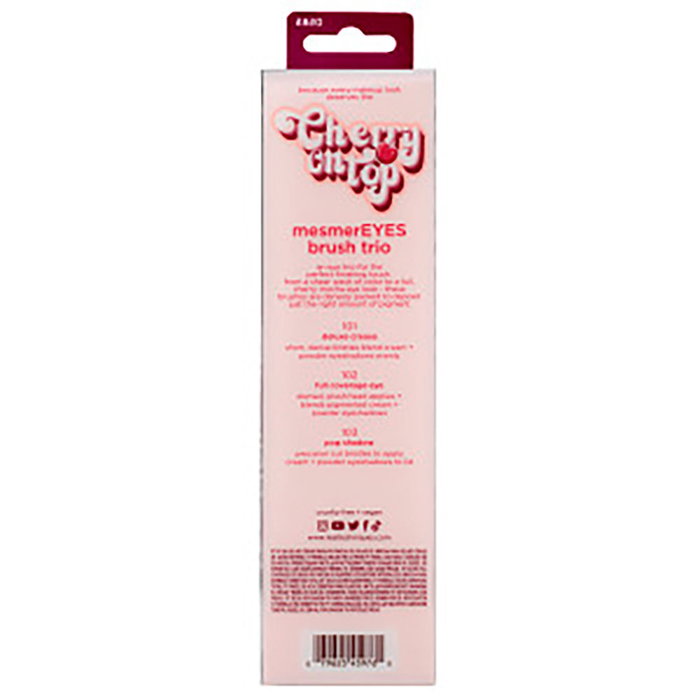 Real Techniques Cherry On Top Mesmereyes Brush Trio 3u - Set de 3 brochas para sombras de ojos con cerdas sintéticas UltraPlush