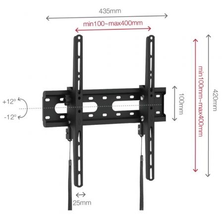 Fonestar Soporte de Pared Inclinable Tilt-044BA para TV de 32 a 70 Pulgadas hasta 45 kg Fonestar Soporte de Pared Inclinable Tilt-044BA para TV de 32 a 70 Pulgadas hasta 45 kg
