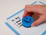 Liderpapel Borrador Magnético Pizarra Blanca Redondo 5 cm Diámetro Cara Sonriente Colores Surtidos