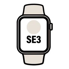 Apple Watch SE (GPS) 44mm - Caja Aluminio Blanco Estrella - Correa Deportiva Blanco Estrella S/M - Sensor Temperatura, Chip S10, 18h Autonomía, watchOS - Modelo MEHG4QL/A