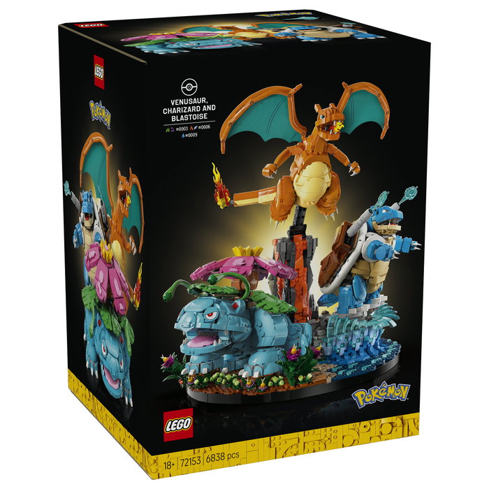 LEGO Pokemon 72153 Venusaur, Charizard e Blastoise