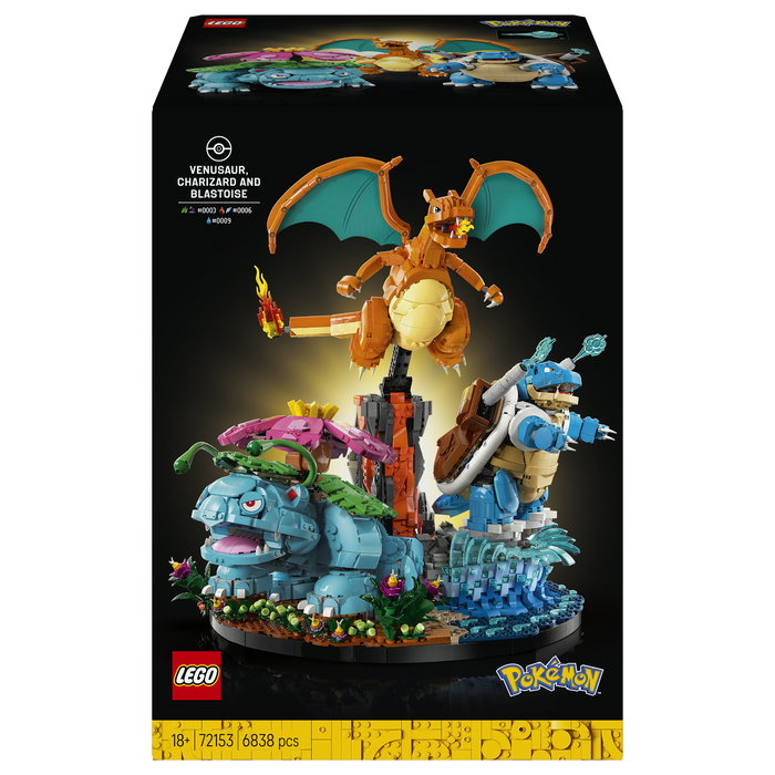 LEGO Pokemon 72153 Venusaur, Charizard e Blastoise