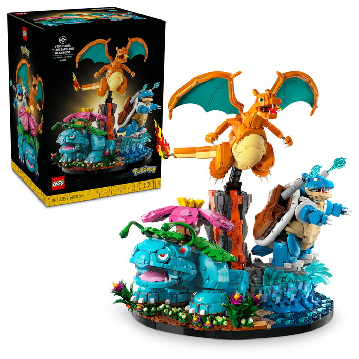 LEGO Pokemon 72153 Venusaur, Charizard e Blastoise