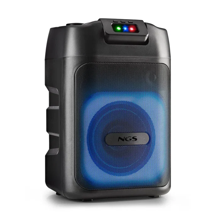 NGS WILD CLUB Altavoz Portátil Bluetooth 80W con Luces Láser, TWS, Resistente al Agua, Batería 5400mAh, Negro