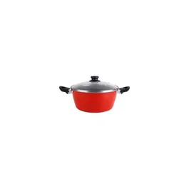 Magefesa Cacerola K2 con Tapa de Cristal, Acero Inoxidable Antiadherente 16 cm, Color Rojo