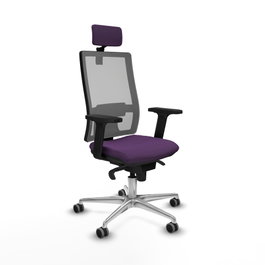 PIQUERAS Y CRESPO Silla de oficina Horna con mecanismo Sincro, Morado y Gris
