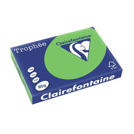 Papel De Color A3 Clairefontaine Trophee 80G 500H Vivo Verde Menta