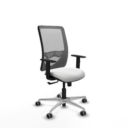 PIQUERAS Y CRESPO Silla de oficina Zulema con mecanismo Sincro, Blanco y Gris