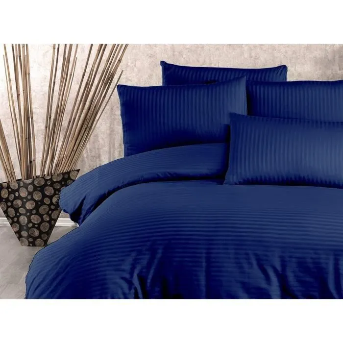 Juego de Cama Funda Nórdica 220x240 cm y 2 Fundas de Almohada 60x60 cm 80% Algodón 20% Poliéster Azul ASI8683342999663