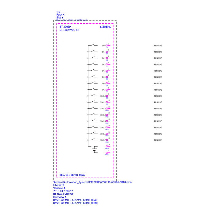 Siemens ET 200SP 6ES7131-6BH01-0BA0 Simatic Digital Eingang DI 16x24 VDC Siemens ET 200SP 6ES7131-6BH01-0BA0 Simatic Digital Eingang DI 16x24 VDC