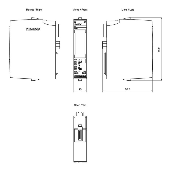 Siemens ET 200SP 6ES7131-6BH01-0BA0 Simatic Digital Eingang DI 16x24 VDC Siemens ET 200SP 6ES7131-6BH01-0BA0 Simatic Digital Eingang DI 16x24 VDC