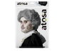 Peluca Vampiro Gris Con Mechas 140 gr Halloween Disfraz Accesorio Blanco