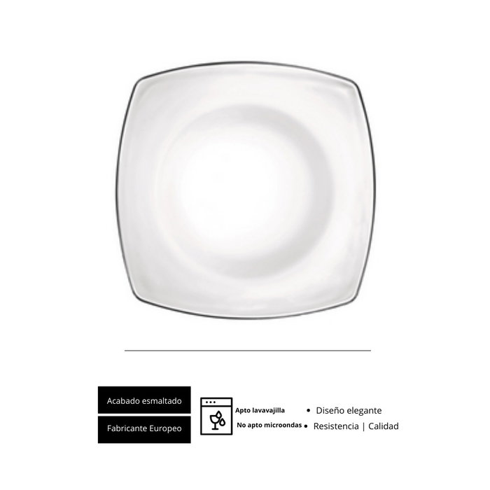 Bormioli Eclissi Plato Llano de Vidrio para Vajilla, 27 x 27 cm (Set de 12) Bormioli Eclissi Plato Llano de Vidrio para Vajilla, 27 x 27 cm (Set de 12)