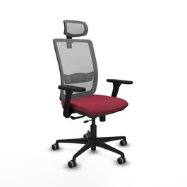 PIQUERAS Y CRESPO Silla de oficina Haches con mecanismo Sincro/Traslack Granate y Gris