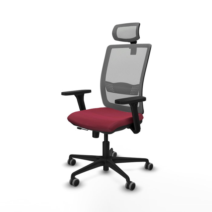 PIQUERAS Y CRESPO Silla de oficina Haches con mecanismo Sincro/Traslack Granate y Gris PIQUERAS Y CRESPO Silla de oficina Haches con mecanismo Sincro/Traslack Granate y Gris