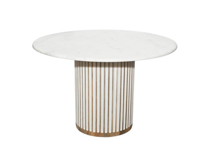 DKD Home Decor Mesa Redonda de Comedor en Mango y Mármol DKD Home Decor Mesa Redonda de Comedor en Mango y Mármol