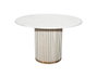 DKD Home Decor Mesa Redonda de Comedor en Mango y Mármol