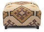 DKD Home Decor Reposapiés Kilim de Lana y Algodón Mostaza y Beige