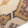 DKD Home Decor Reposapiés Kilim de Lana y Algodón Mostaza y Beige