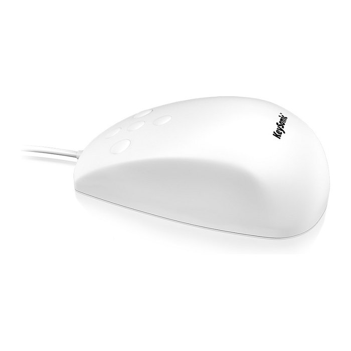 KeySonic KSM-3020M Ratón de Silicona USB Resistente al Agua IP68, Ambidiestro, Blanco