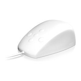 KeySonic KSM-3020M Ratón de Silicona USB Resistente al Agua IP68, Ambidiestro, Blanco