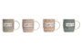 DKD Home Decor Taza Urban Rosa Verde 365ml Porcelana New Bone 8.3 x 9.5 x 11.5 cm (12 Unidades)