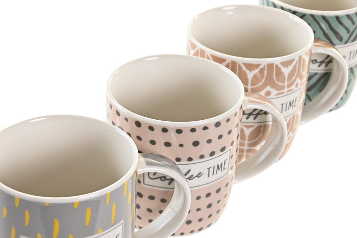DKD Home Decor Taza Urban Rosa Verde 365ml Porcelana New Bone 8.3 x 9.5 x 11.5 cm (12 Unidades) DKD Home Decor Taza Urban Rosa Verde 365ml Porcelana New Bone 8.3 x 9.5 x 11.5 cm (12 Unidades)