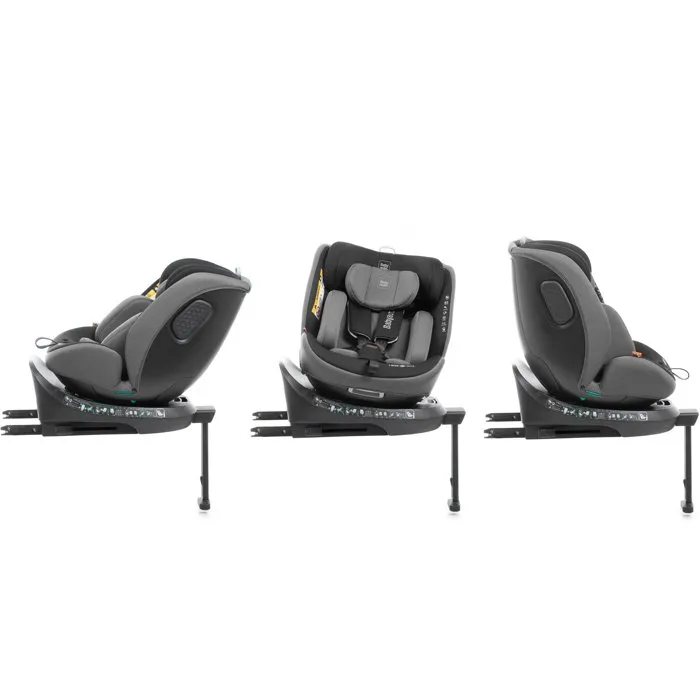 Babyauto Silla Coche Core Grupo 0/1/2/3 (40-150cm) i-Size con Isofix, Giratoria, Reclinable, Reductor - Color Antracita