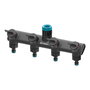 Cellfast Distribuidor de 4 Vías con Válvulas para Grifo Energo 6 Bar, Compatibilidad G1/2", G3/4" y G1