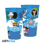 Abystyle Vaso Grande One Piece 400 ml de Vidrio con Diseño de Calaveras - Merchandising Oficial de Anime