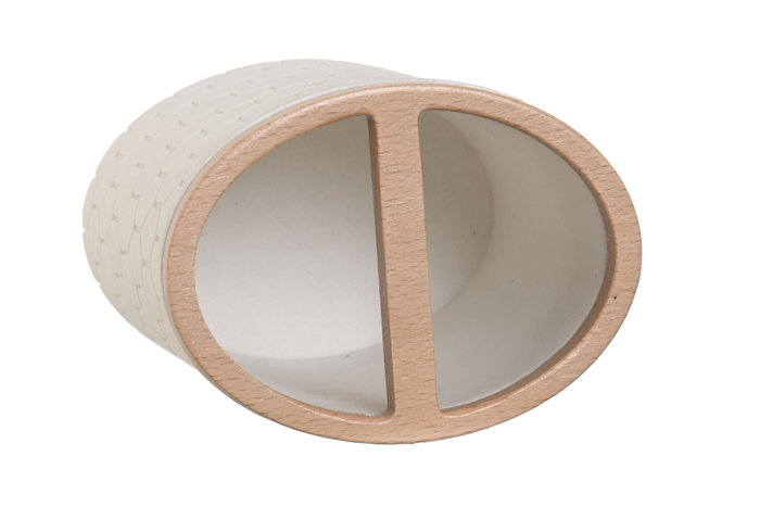 DKD Home Decor Vaso de Resina y Bambú Blanco DKD Home Decor Vaso de Resina y Bambú Blanco