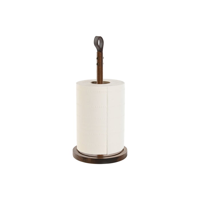 DKD Home Decor Portarrollos de Acacia y PU Natural