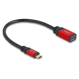 DeLOCK Adaptador USB Type-C macho a USB Tipo-A hembra 10 Gbps Rojo Metal