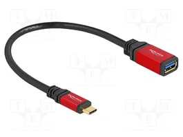 DeLOCK Adaptador USB 10 Gbps USB Type-C™ a USB Tipo-A 15 cm Rojo Metal