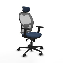 PIQUERAS Y CRESPO Silla de oficina Jorquera con mecanismo Sincro, Azul marino y Gris