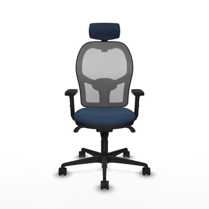 PIQUERAS Y CRESPO Silla de oficina Jorquera con mecanismo Sincro, Azul marino y Gris