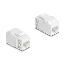DeLOCK 90719 Módulo Keystone RJ45 hembra a RJ45 hembra Cat.6A UTP Blanco
