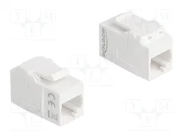 DeLOCK 90719 Módulo Keystone Acoplamiento RJ45 hembra a RJ45 hembra Cat.6a Blanco