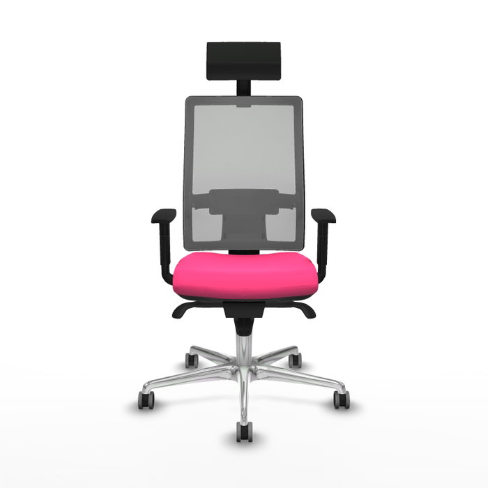 PIQUERAS Y CRESPO Silla de oficina Horna con mecanismo Sincro, Rosa y Gris