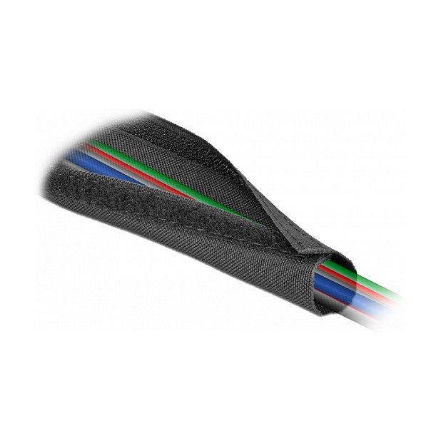 DeLOCK Manga Tejida con Cierre de Gancho y Lazo, Resistente al Calor 5 m x 30 mm, Negro, Plástico, -50 a 150 °C, 1 Pieza