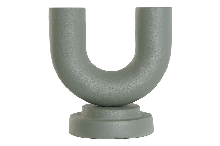 DKD Home Decor Jarrón Urban Verde Jade y Verde Musgo Rugoso Aluminio 13 x 19 x 18 cm (2 Unidades)