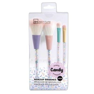Idc Institute Set de Brochas de Maquillaje Candy, 4 Piezas